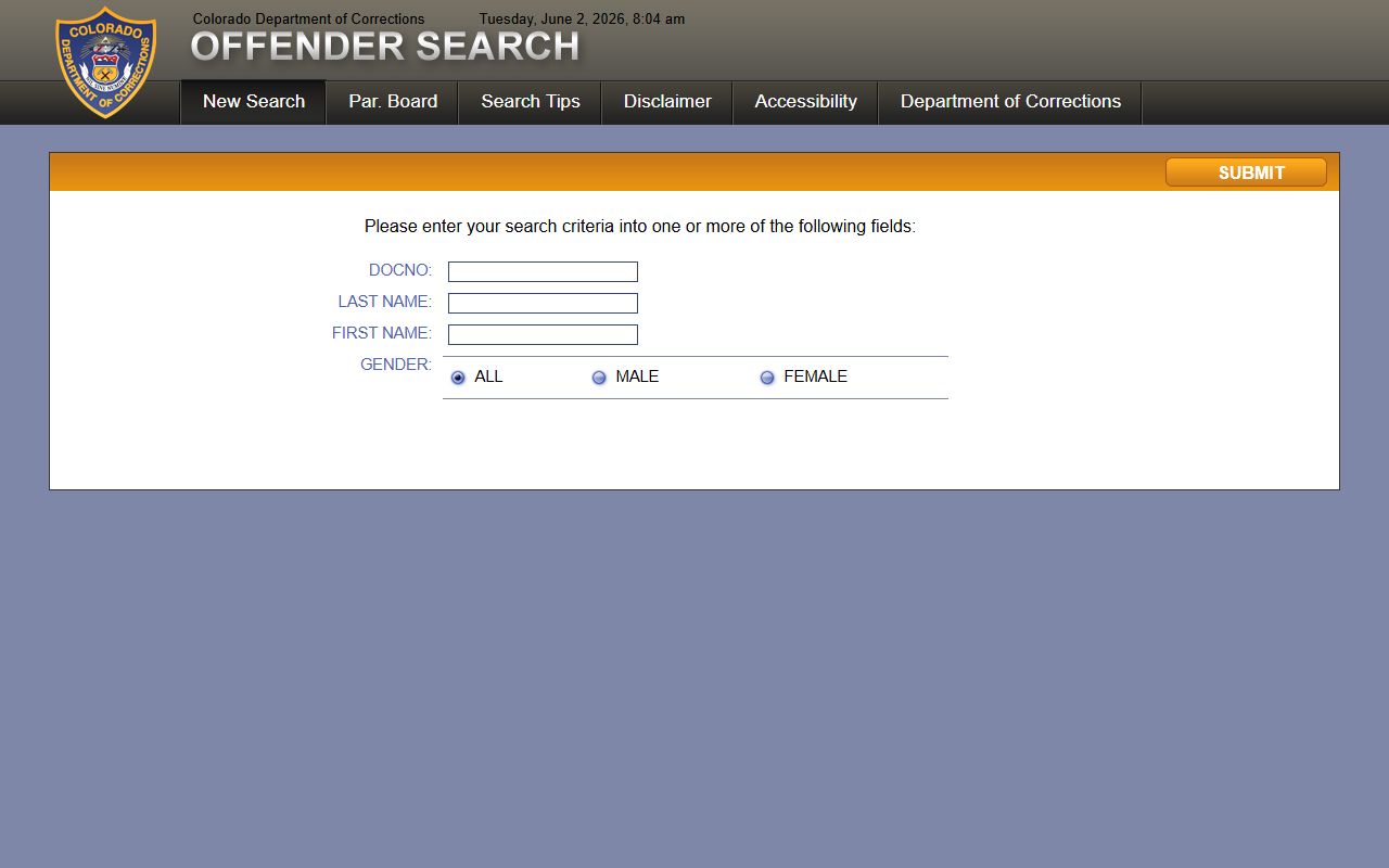 Teller County inmate records CDOC offender search fallback